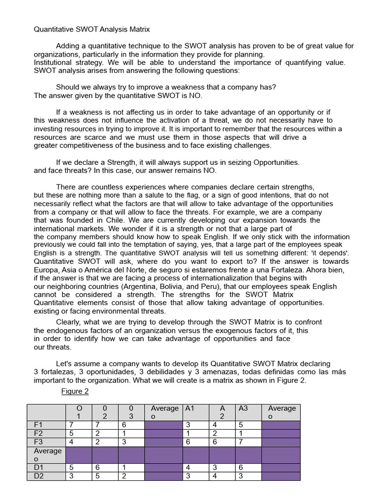 Quantitative SWOT Analysis Guide | PDF | Swot Analysis