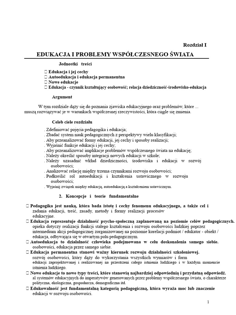 Edukacja I Problemy Współczesnego Świata | PDF