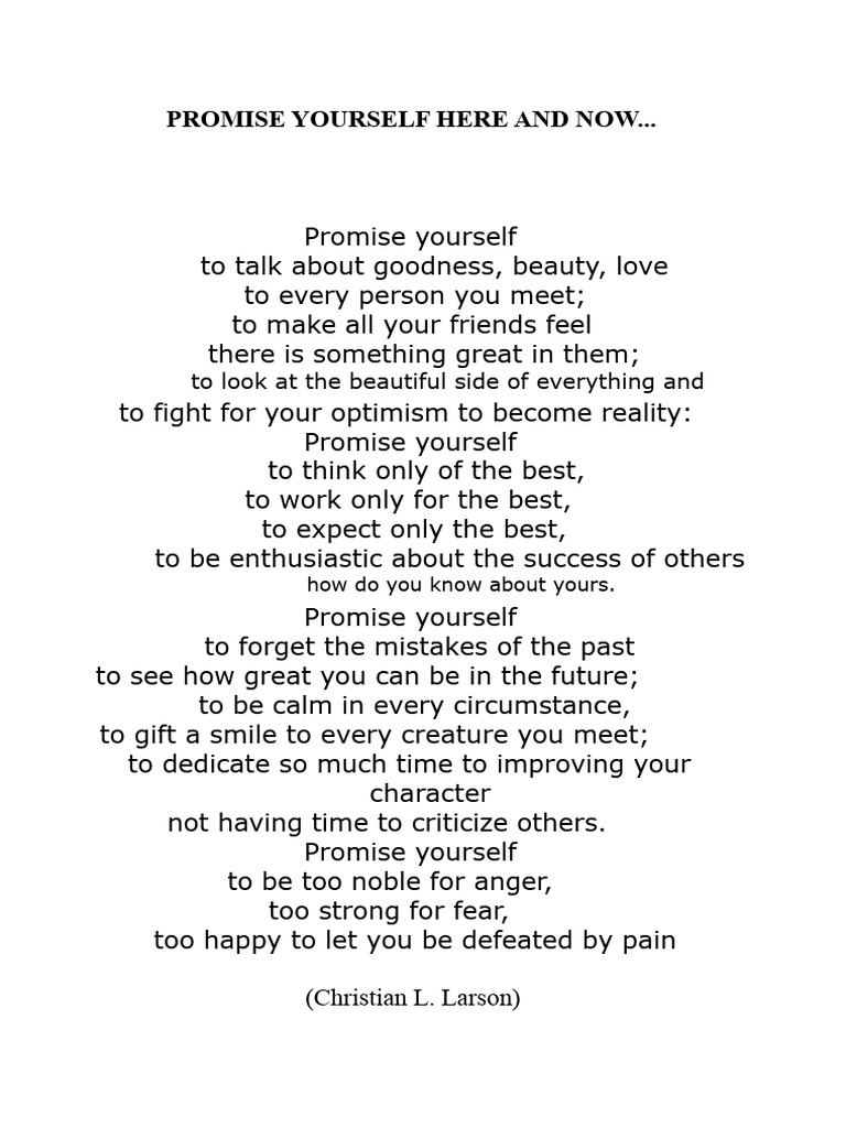 Promise Yourself: A Guide to Positivity | PDF