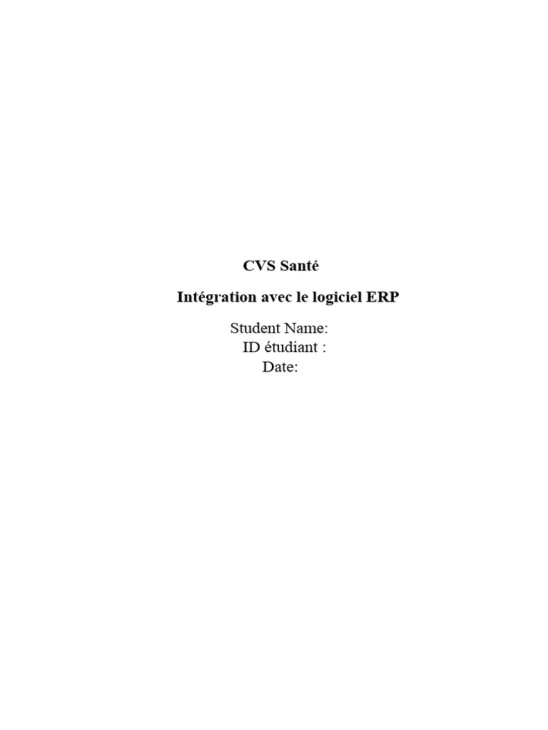 ERP chez CVS Health : Intégration et Avantages | PDF | Progiciel de ...