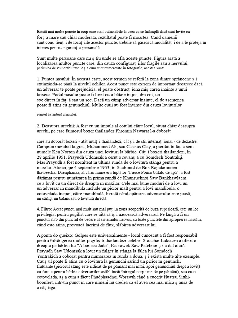 Punctele Slabe Ale Corpului Uman | PDF