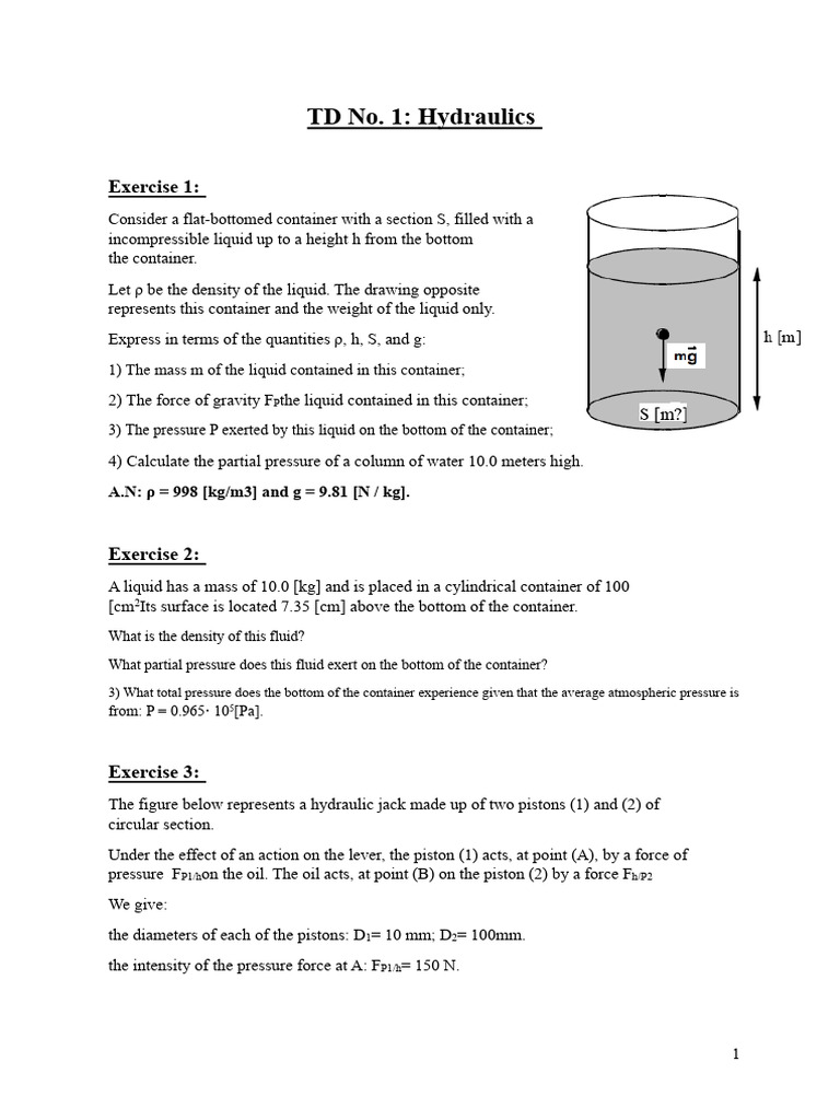 TD No. 1 | PDF | Pressure | Liquids