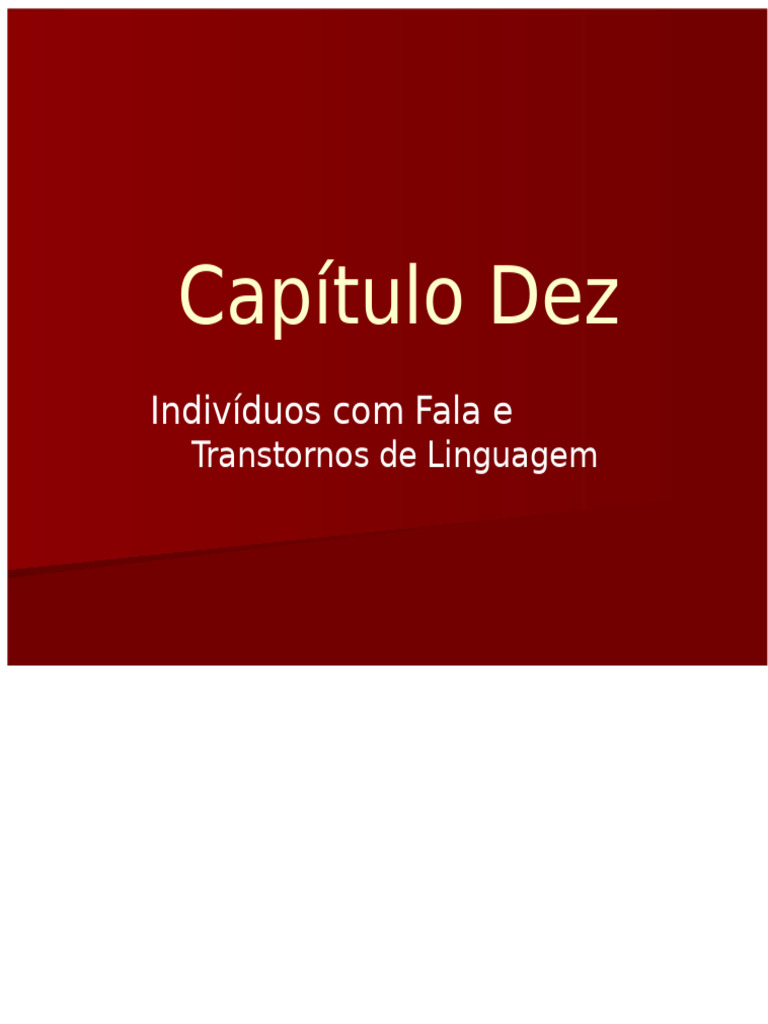 Transtornos de Fala e Linguagem: Definições e Classificações | PDF ...