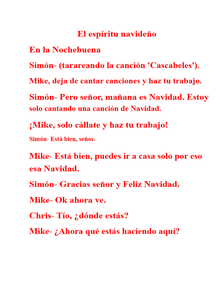 El Guion Del Espíritu Navideño | PDF | Navidad | Nochebuena