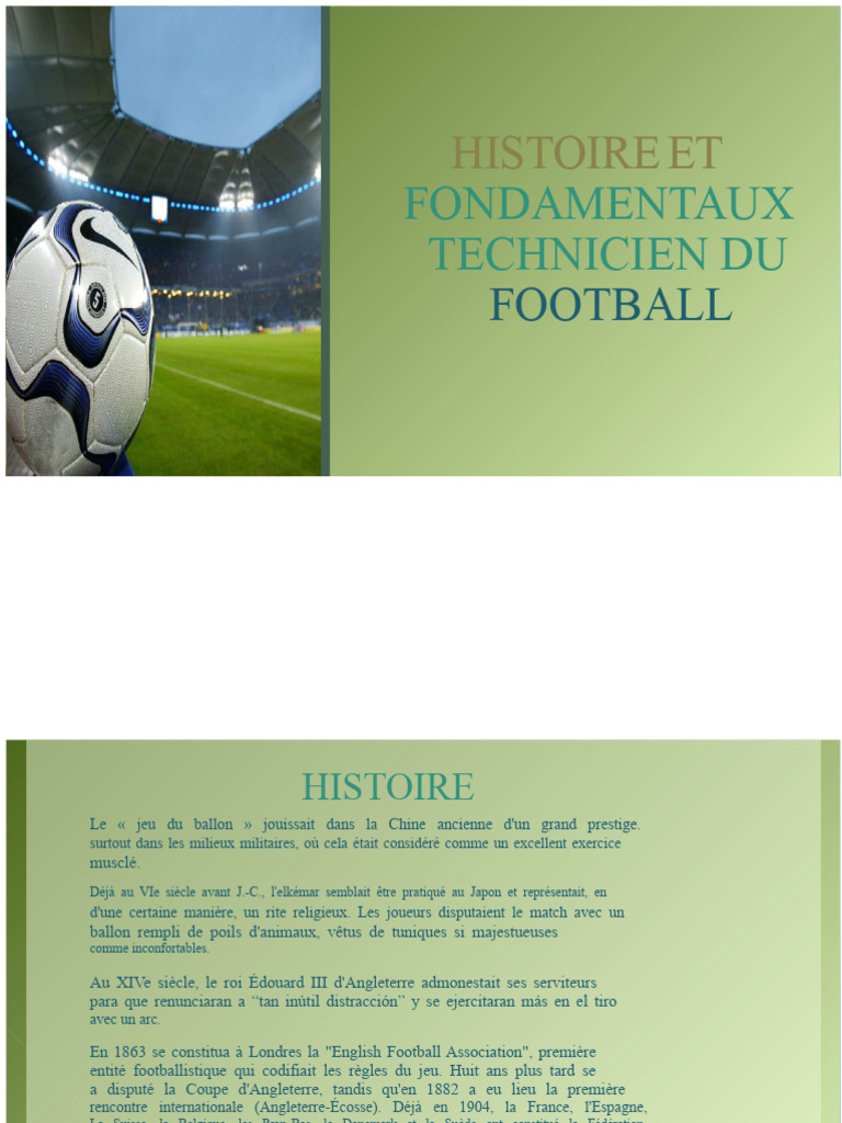 Histoire et fondamentaux du football | PDF | Football | Des sports