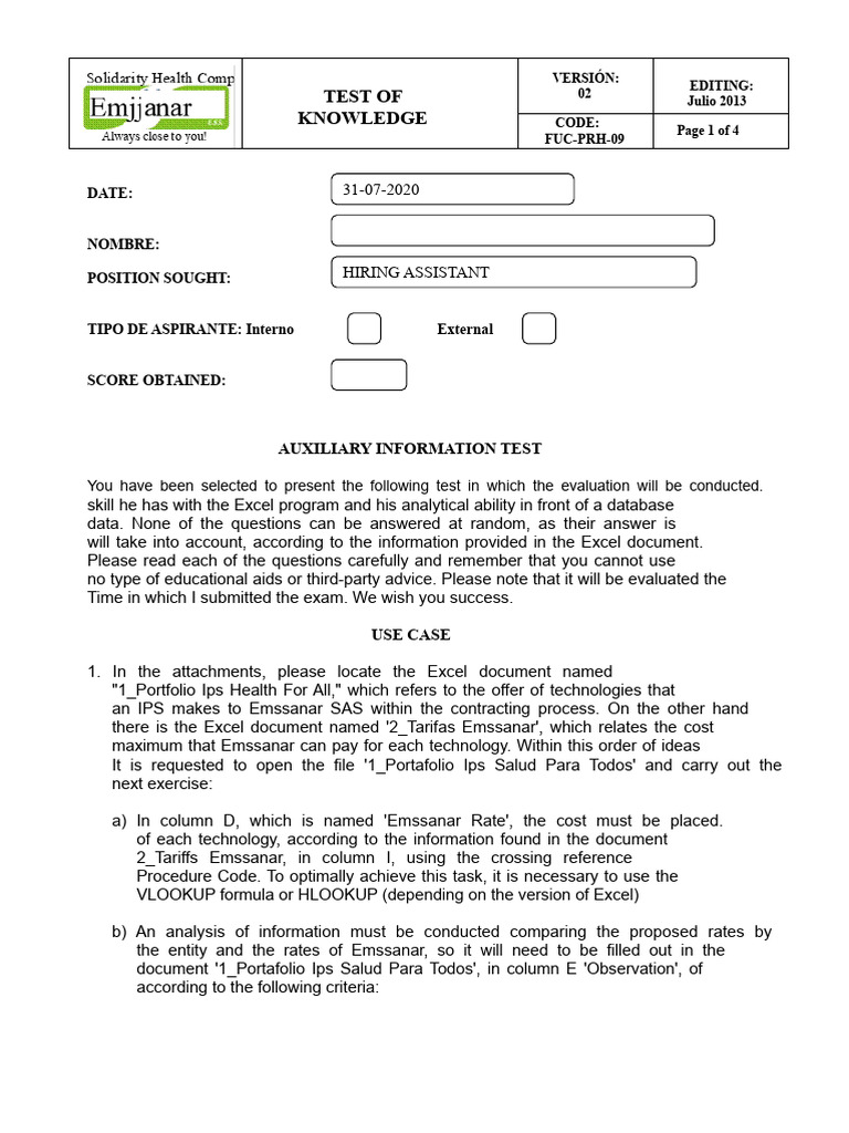 PracticalTest (1) | PDF | Microsoft Excel | Databases