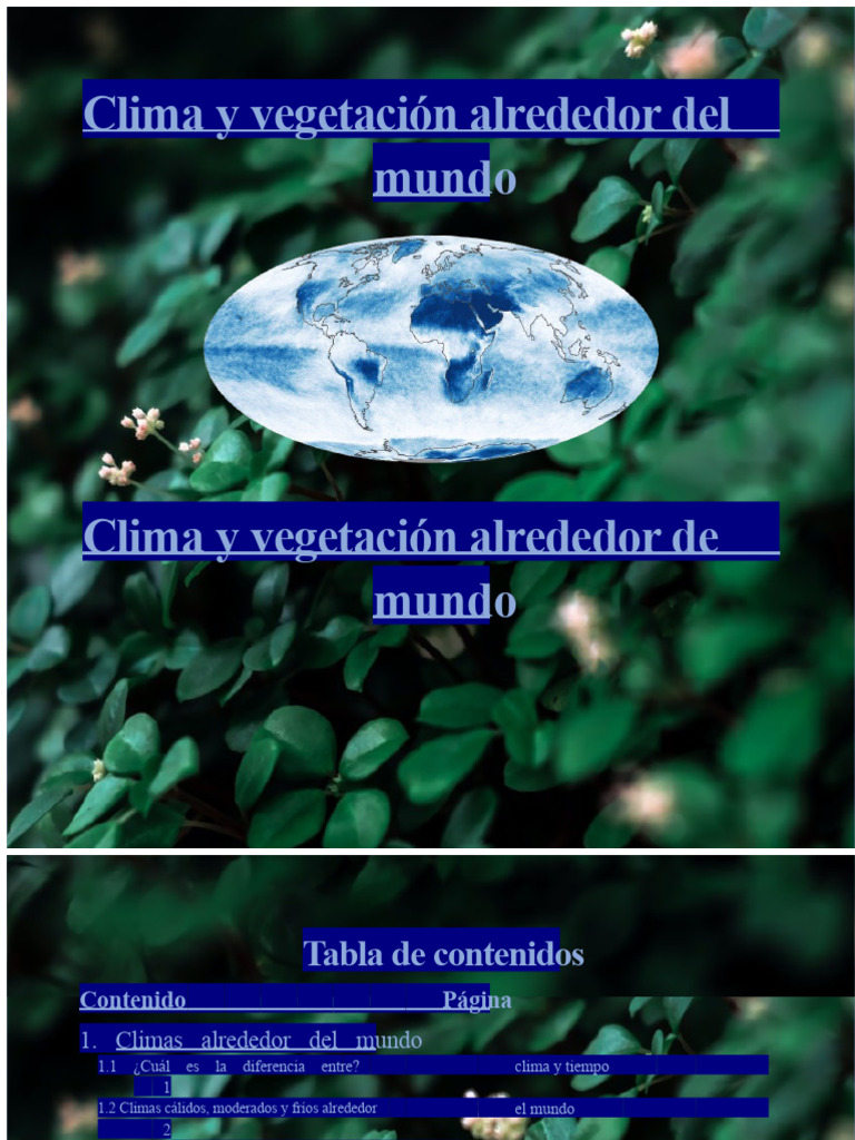 Climas y vegetación del mundo | PDF | Selva | Clima