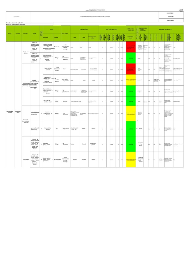 Format Matrice de Pericole Evaluare Evaluarea Riscurilor | PDF