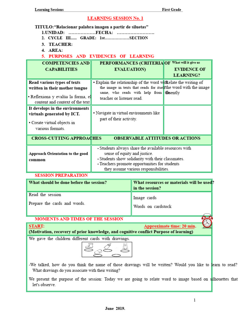 Sessions - June First Grade | PDF | Learning | Reading Comprehension