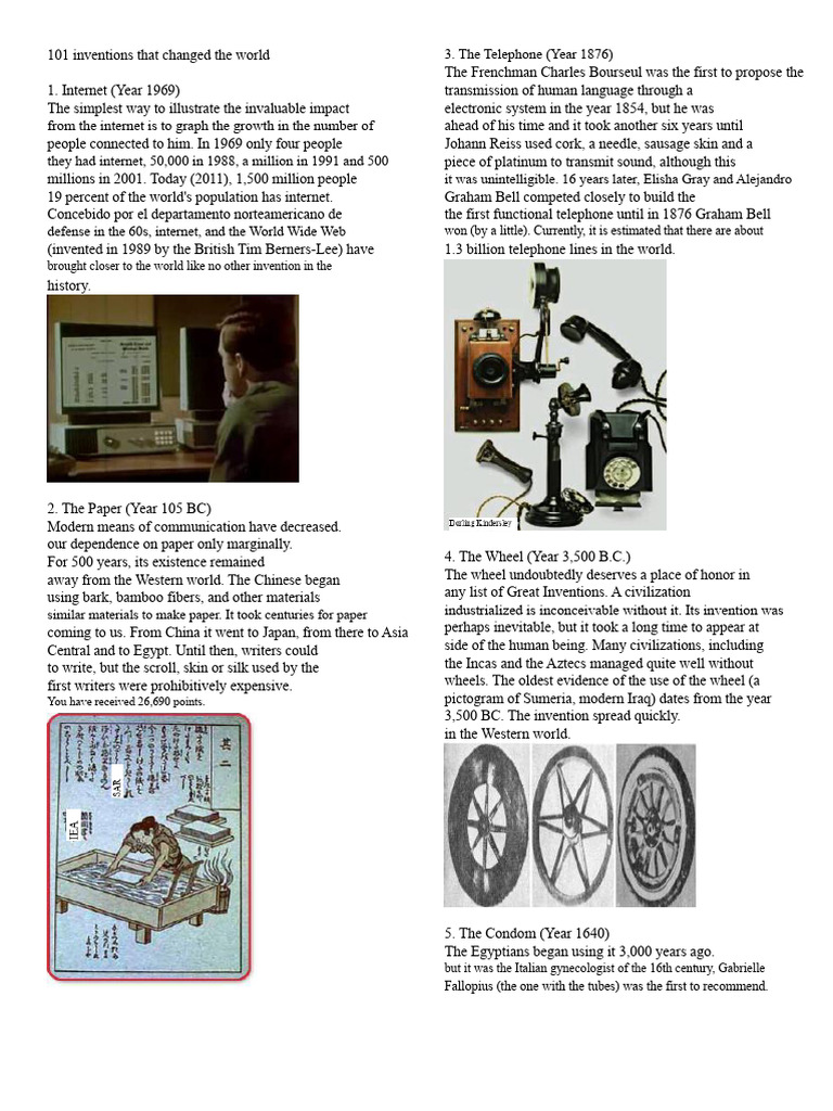 101 World-Changing Inventions | PDF | Laser | Printing