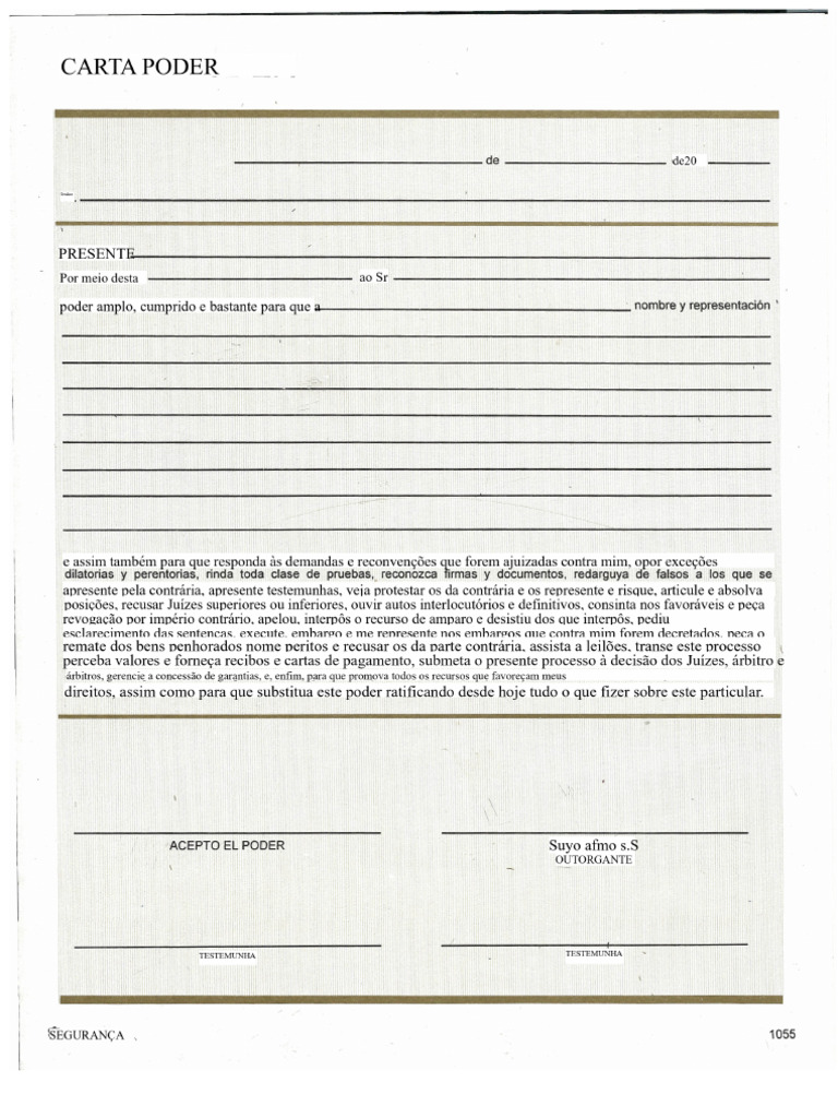 Carta Poder - Formato de Papelaria | PDF