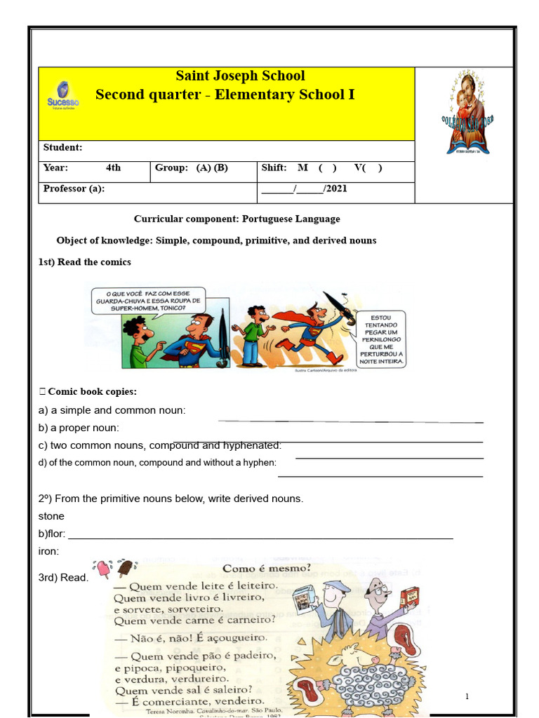 Task - Noun 4th Grade Math + Vespa | PDF