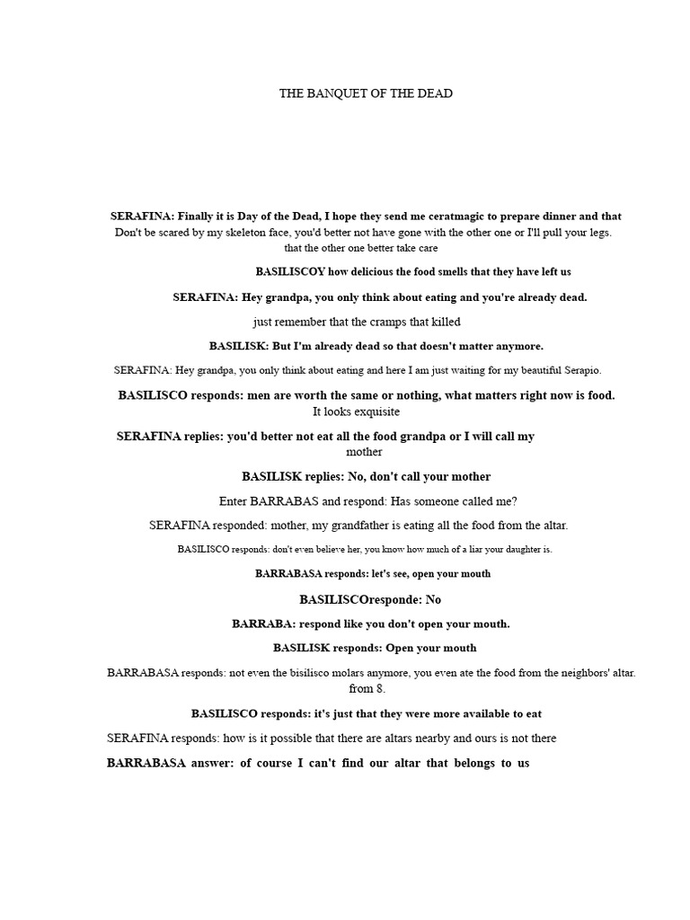 Day of the Dead Banquet Dialogue | PDF