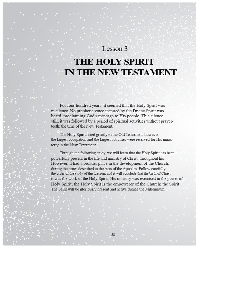 The Holy Spirit in the New Testament | PDF | Jesus | John The Baptist