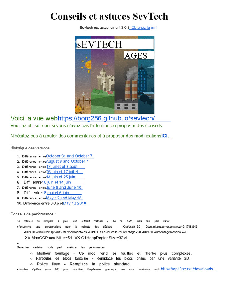 Conseils de performance pour SevTech 3.0.8 | PDF
