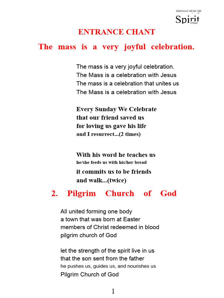 Entrance Chant for Mass Celebration | PDF | God The Father | Mass (Liturgy)