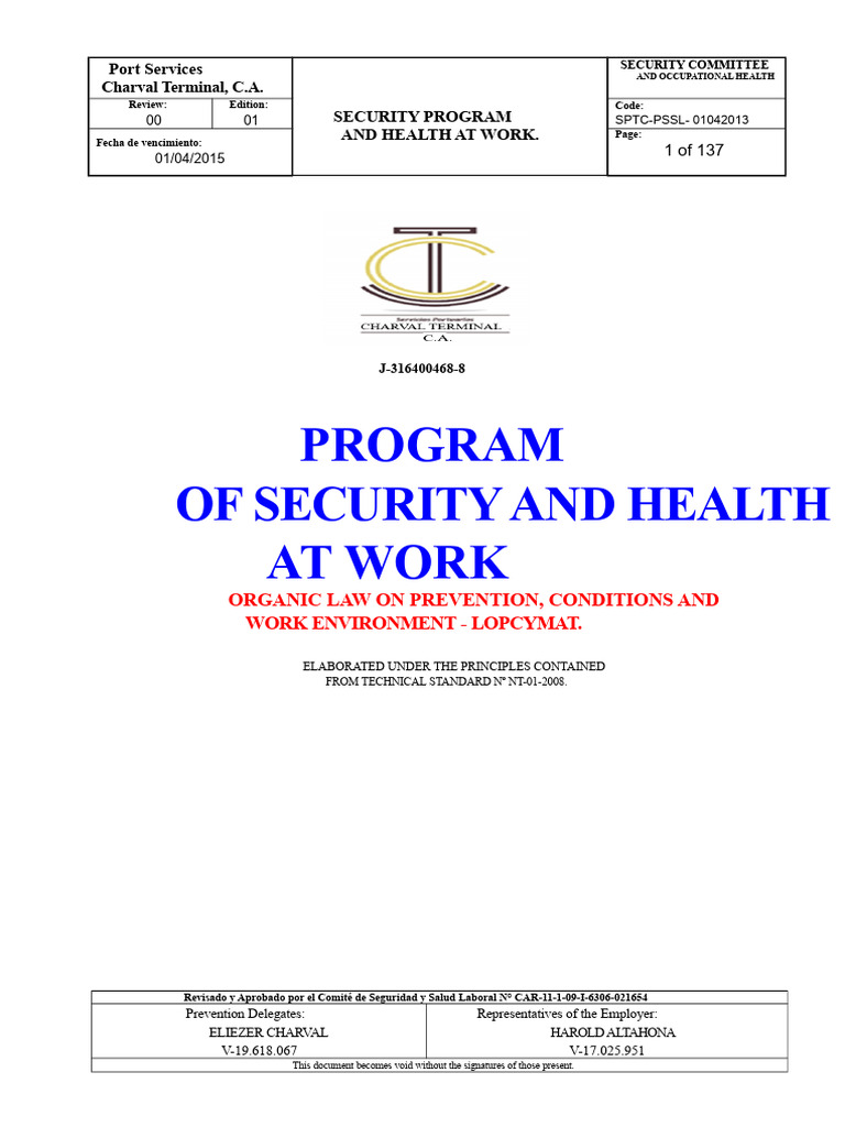 Occupational Health & Safety Program Guide | PDF | Occupational Safety ...