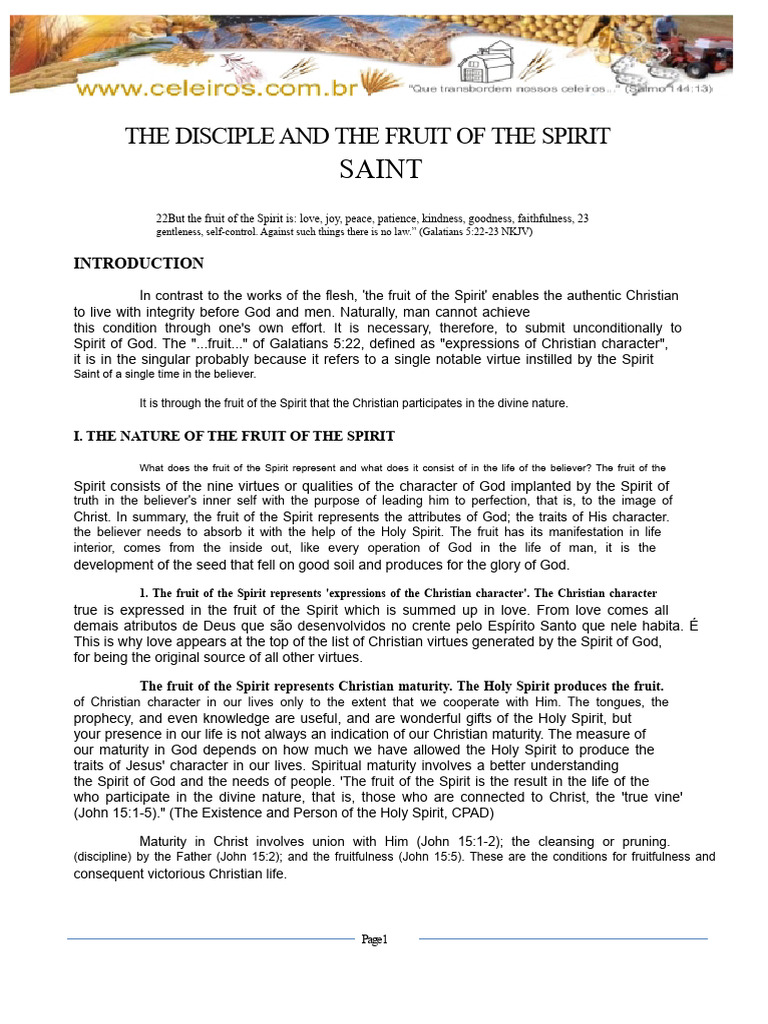 Understanding the Fruit of the Spirit | PDF | Fruit Of The Holy Spirit ...