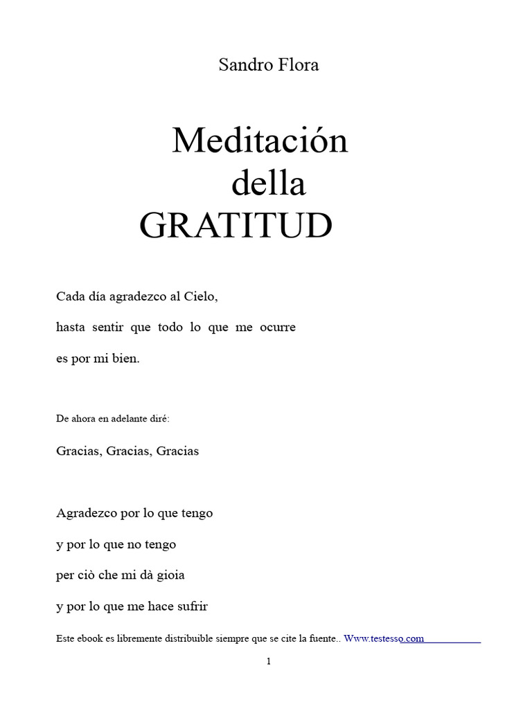 Meditación de La Gratitud | PDF | Gratitud | Amor