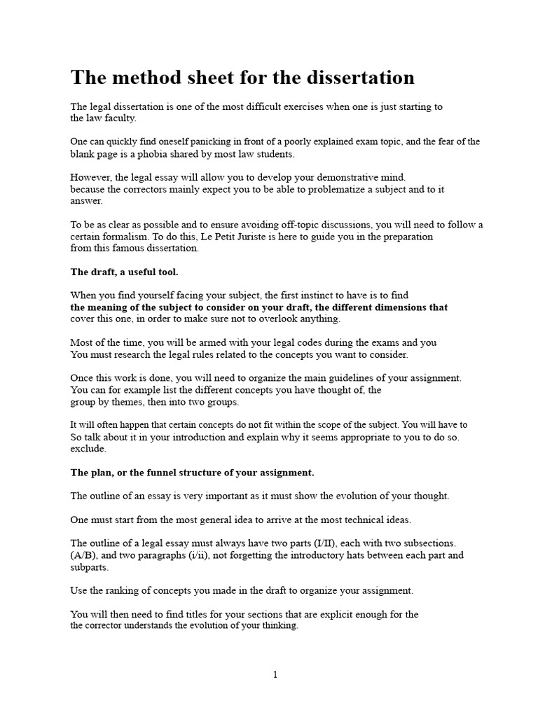Legal Dissertation Writing Guide | PDF | Essays | Thesis
