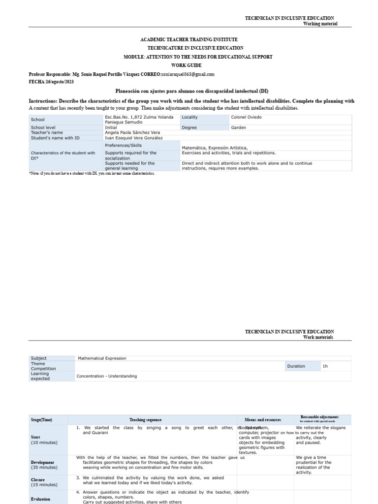Planning With Adjustments For Students With Intellectual Disabilities ...