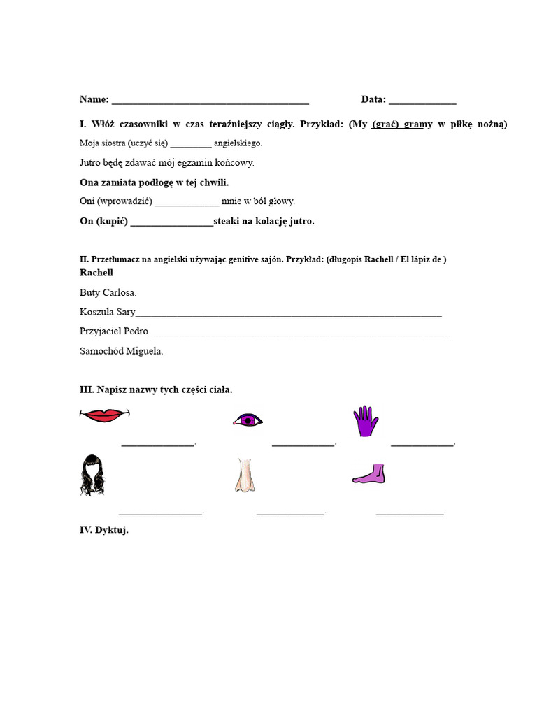 Test Językowy A1 | PDF