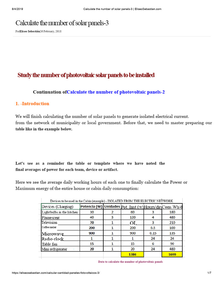 Calculate Quantity of Solar Panels-3 | PDF | Photovoltaics | Solar Panel