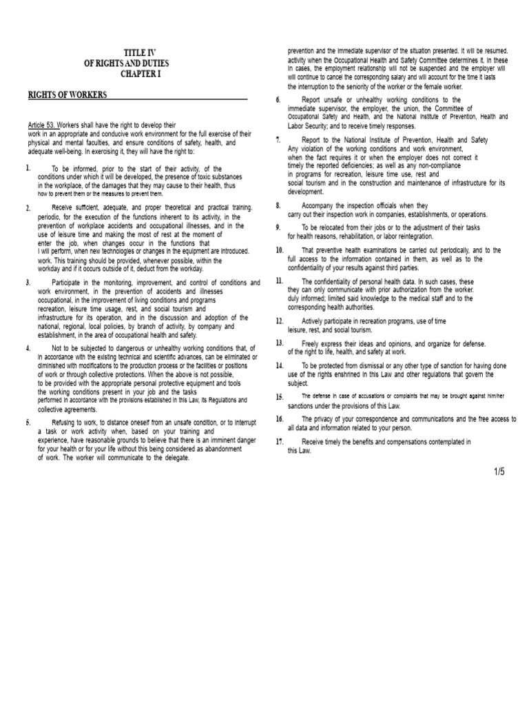 Articles 53, 54, 55, 56 LOPCYMAT | PDF | Occupational Safety And Health ...