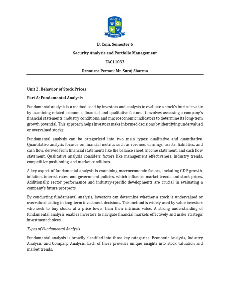 Unit-2 | PDF | Technical Analysis | Macroeconomics