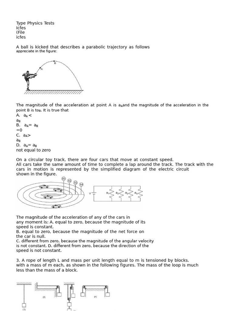 Physics Test Questions and Answers | PDF | Waves | Force