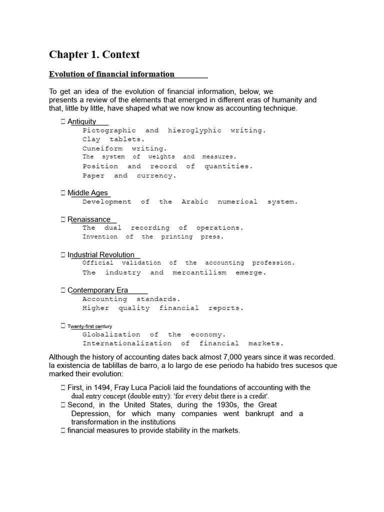 Summary of Chapters 1 and 2 of The Book Financial Accounting | PDF ...