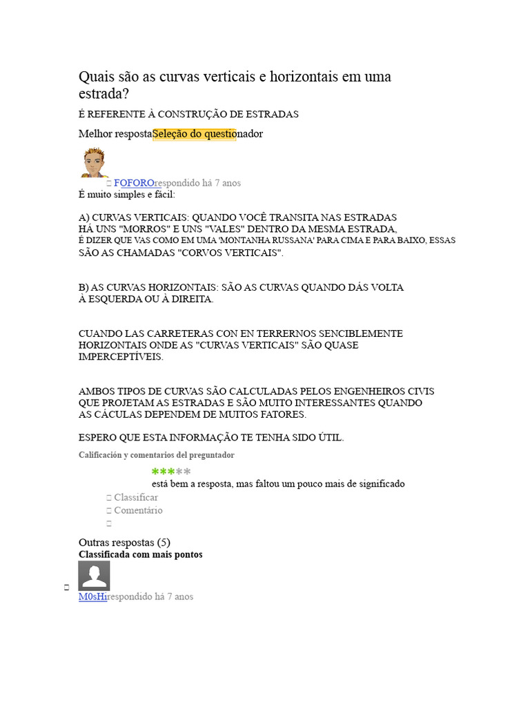 Curvas Verticais e Horizontais em Estradas | PDF | Curva | Linha ...