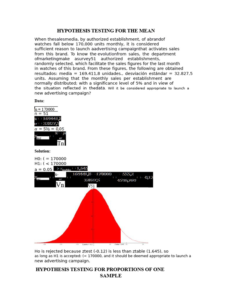 Hypothesis Testing for Sales and Marketing | PDF | Methodology ...