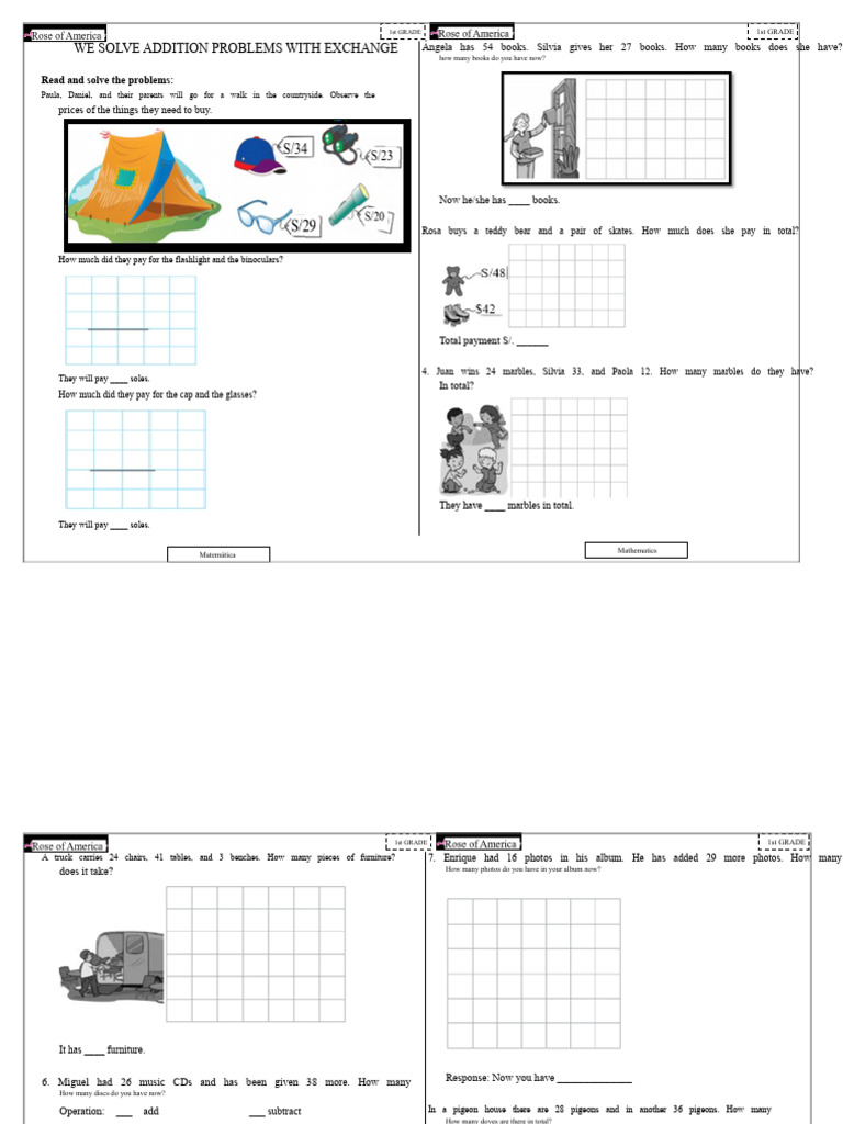Mathematics We Solve Addition Problems With Exchange | PDF | Mathematics