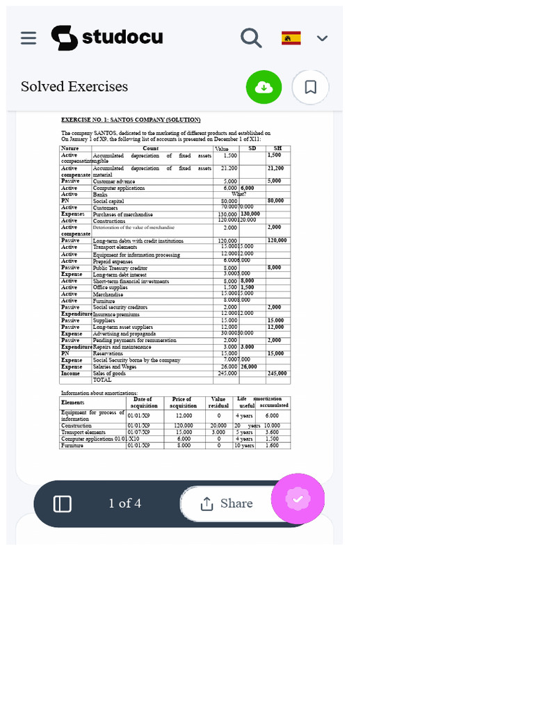 Santos Company Financial Exercise Solution | PDF | Expense | Balance Sheet