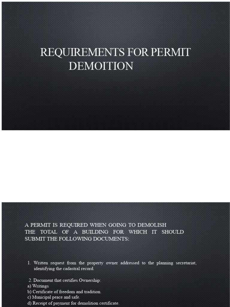 Demolition Permit Requirements Guide | PDF