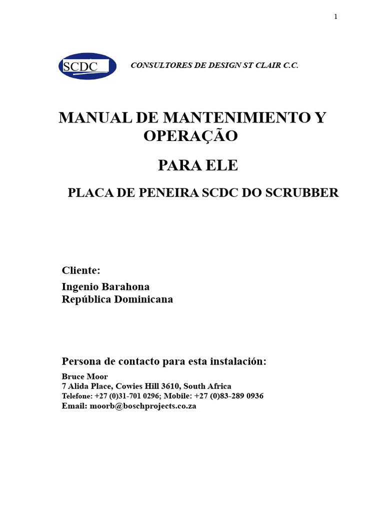 Manual de Operação do Scrubber SCDC | PDF | Gases | Pressão