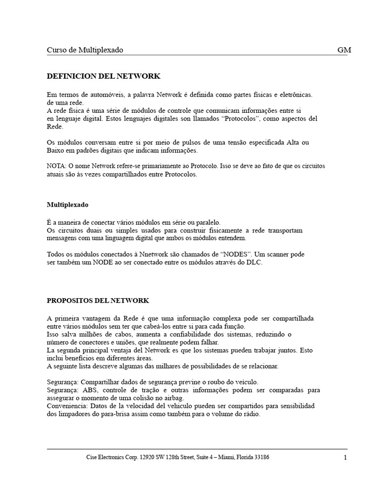 Curso de Multiplexado em Redes Automotivas | PDF | Rede de computadores ...