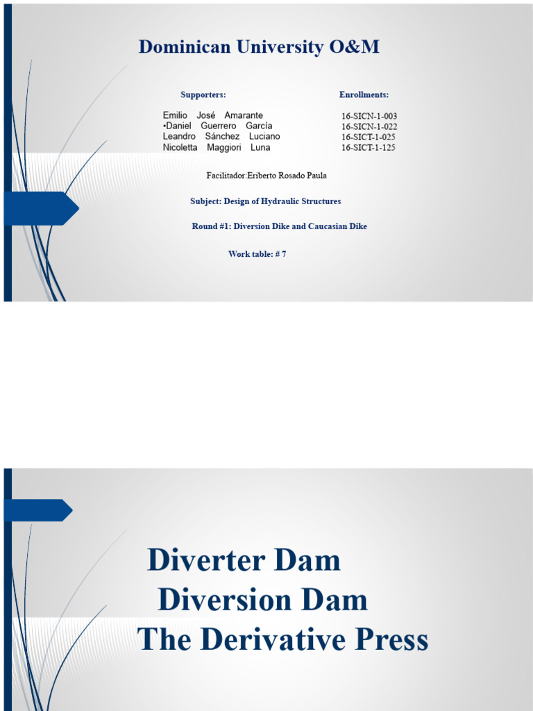Hydraulic Structures: Diversion Dams Guide | PDF | Dam | River