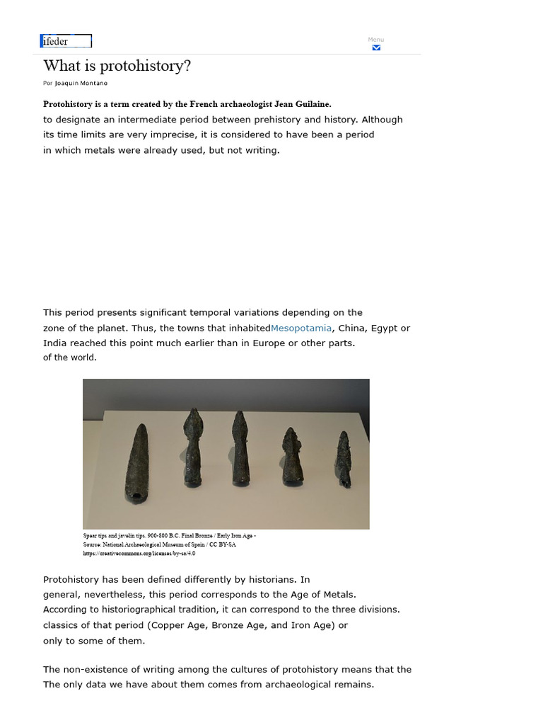 Understanding Protohistory: Key Concepts | PDF | Metals | Iron Age