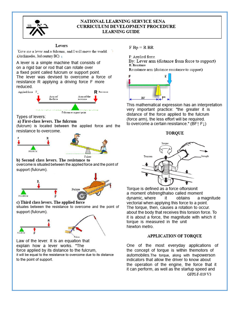 Understanding Levers and Torque Principles | PDF | Lever | Applied And ...