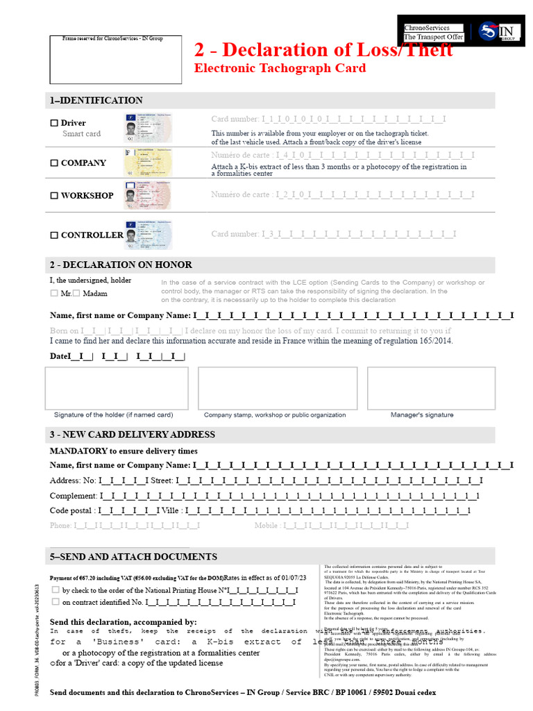 replacement_card_chrono_declaration_theft_or_loss | PDF | Identity ...