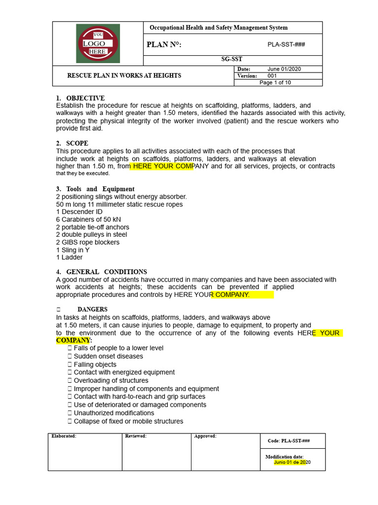 RESCUE PLAN | PDF | Emergency | Occupational Safety And Health
