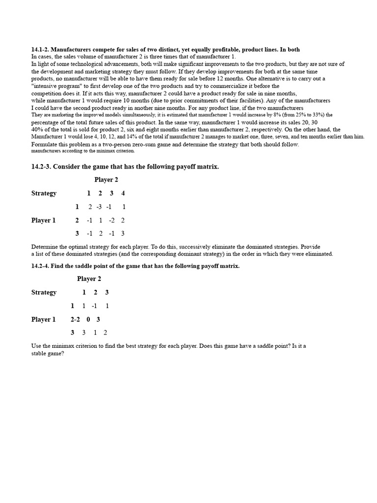Game Theory Strategies for Manufacturers | PDF | Mathematical Economics ...