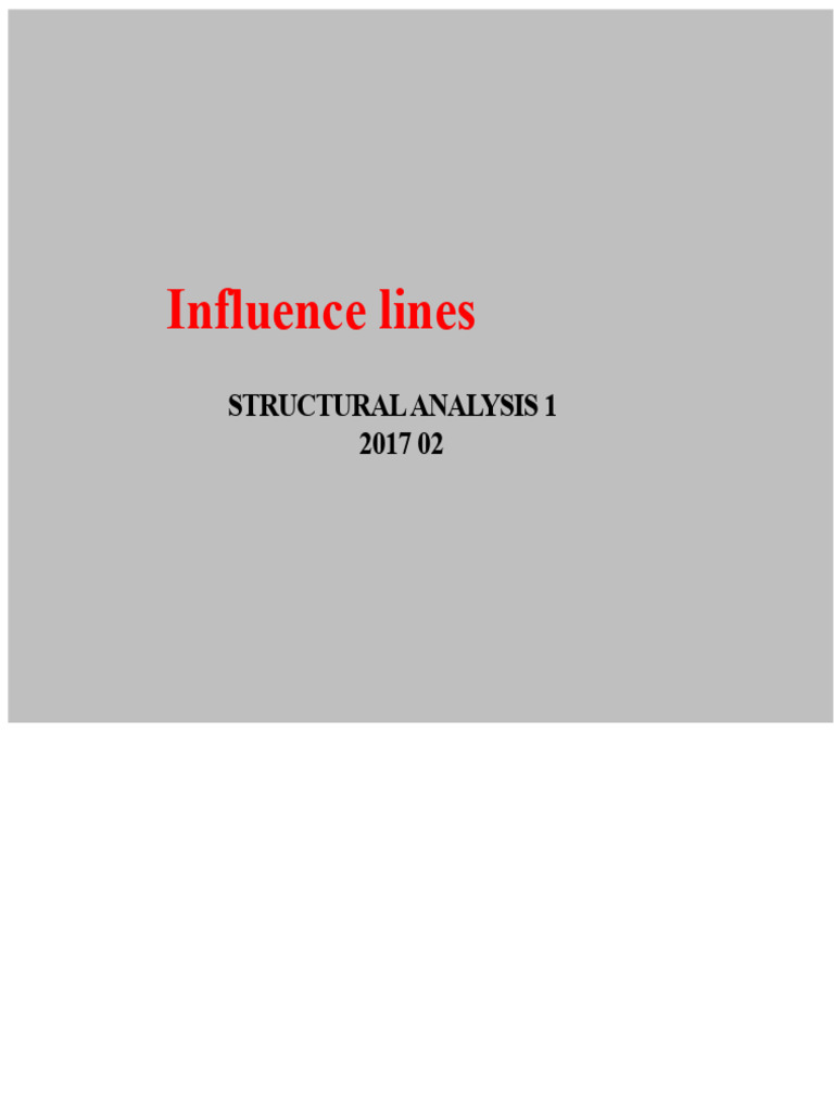 Understanding Influence Lines in Structural Analysis | PDF | Beam ...