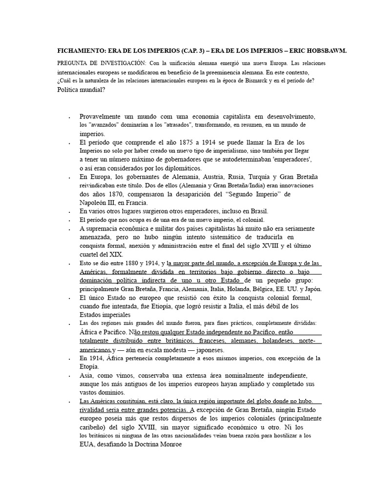 Relaciones Internacionales en la Era de los Imperios | PDF ...