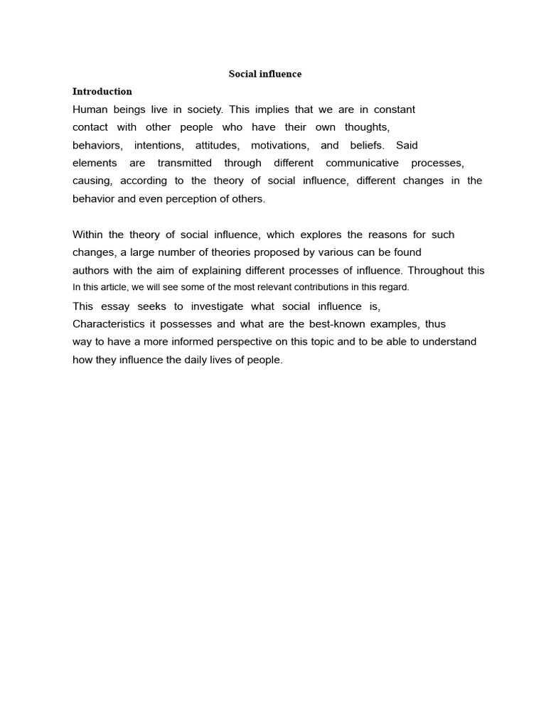 Understanding Social Influence Dynamics | PDF | Attitude (Psychology ...