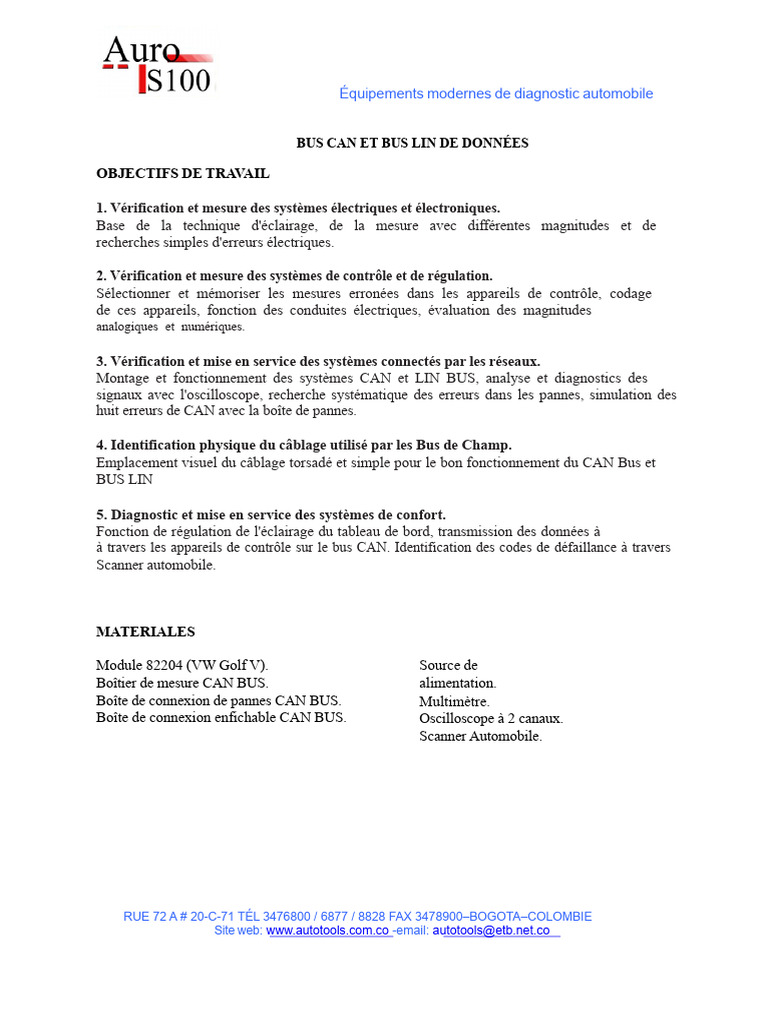 Diagnostic Automobile : Systèmes CAN et LIN | PDF | Électronique ...