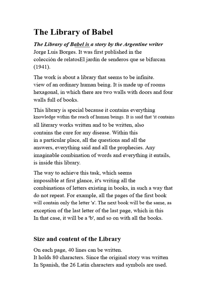 The Library of Babel | PDF