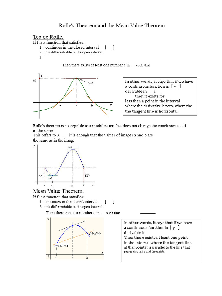 11 Rolle's Theorem and The Mean Value Theorem | PDF | Mathematics ...